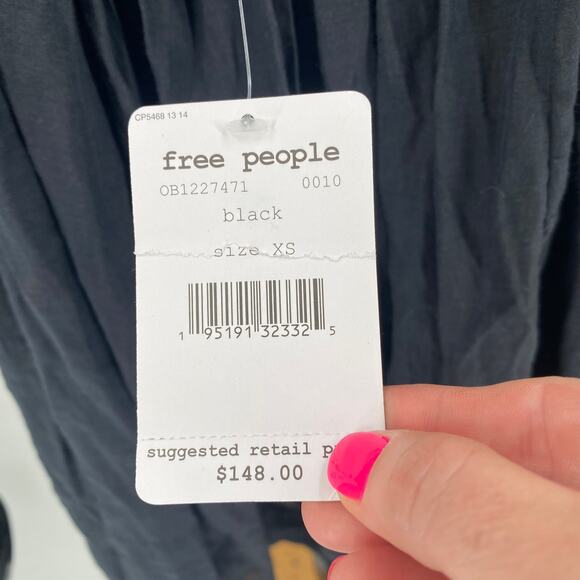 Free People Hailey Scoop Neck Cap Sleeve Mini Swing Dress New with tags Size XS - Picture 7 of 11